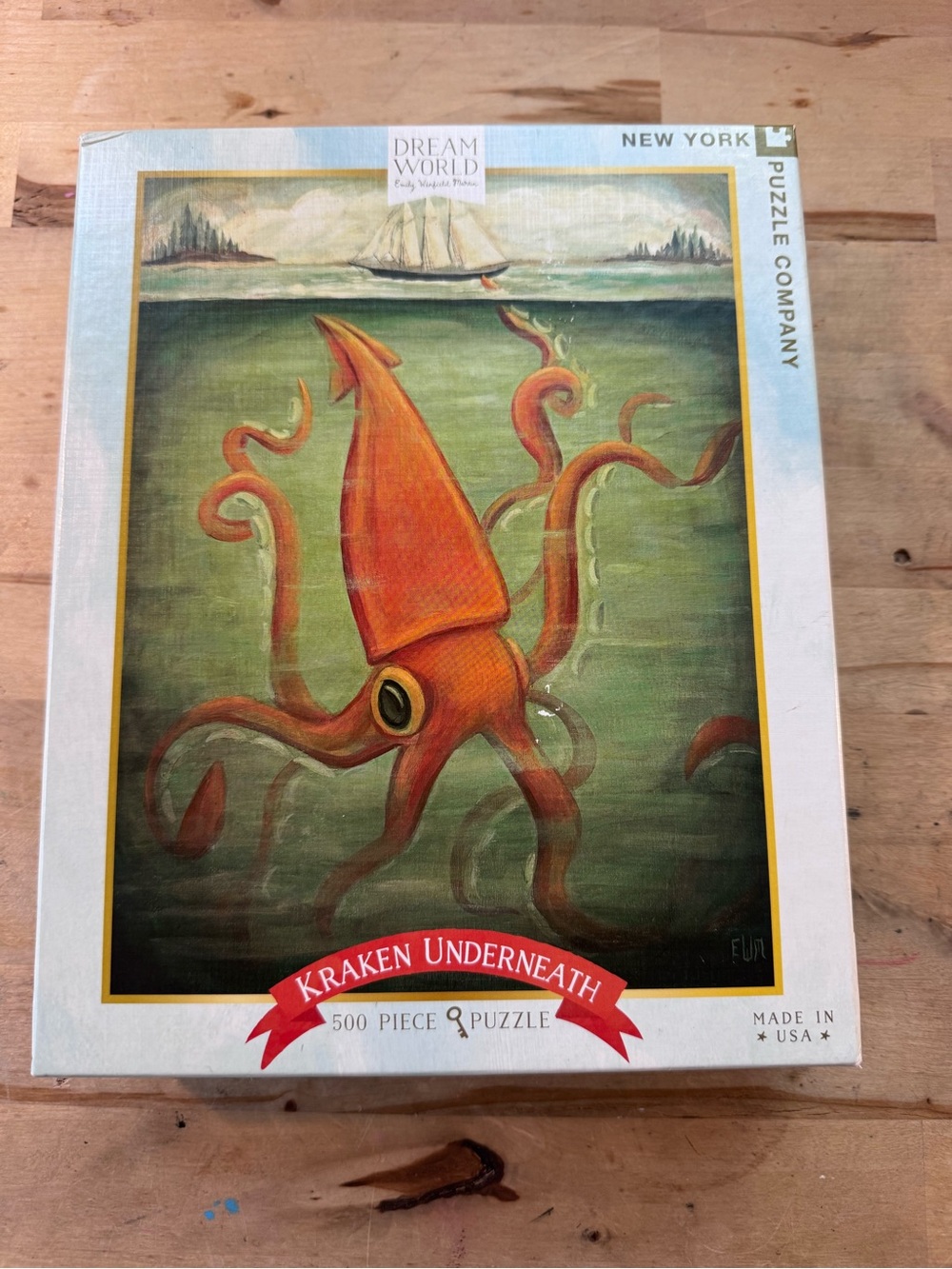 New York Puzzle Company Kraken Underneath Dream World 500-Piece Jigsaw Puzzle